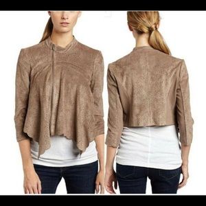BCBG  Tan Vegan Suede Jacket
